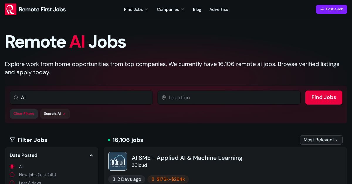 Remote AI Jobs (8,333 new)