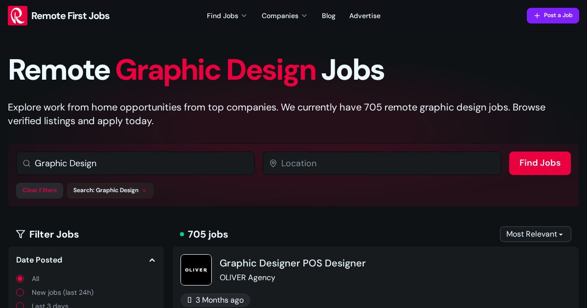 Remote Graphic Design Jobs (355 new)
