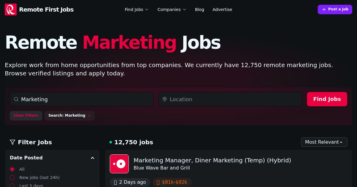 Marketing Databases Design Remote Marketing Jobs in Colombia (97 new)