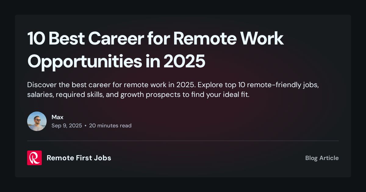 10 Best Career for Remote Work Opportunities in 2025