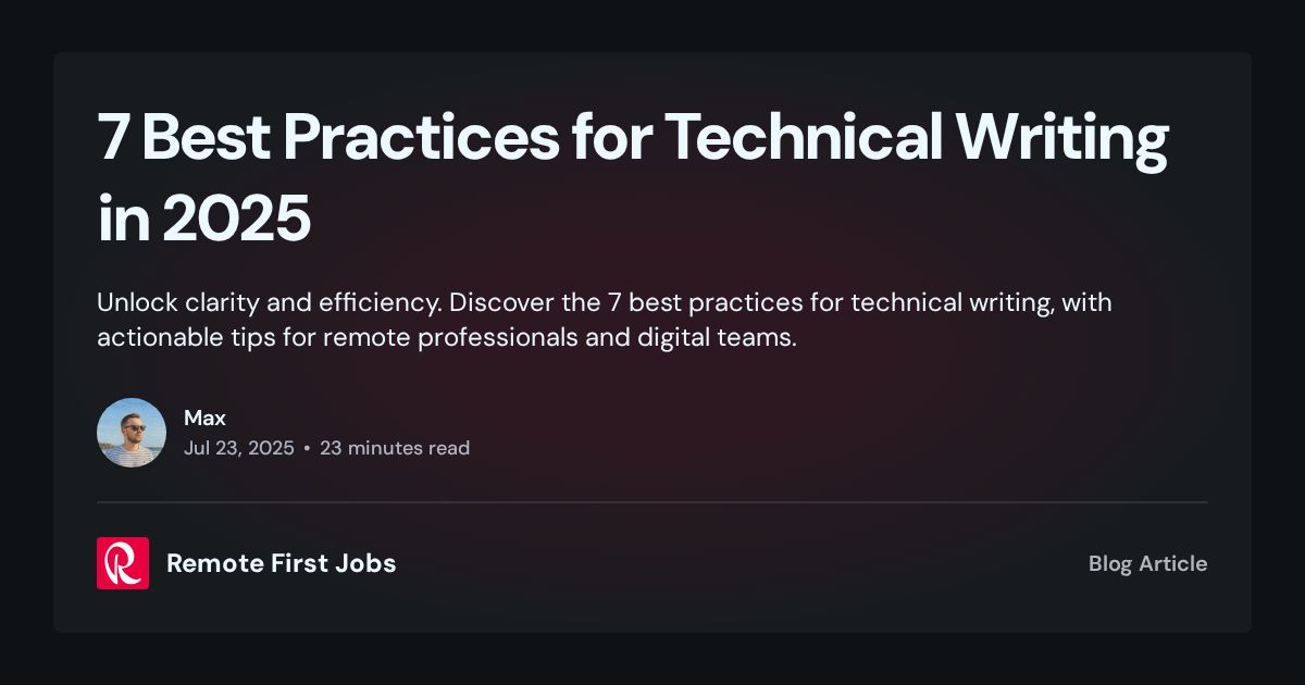 7 Best Practices for Technical Writing in 2025