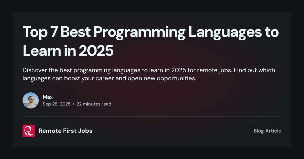 Top 7 Best Programming Languages to Learn in 2025