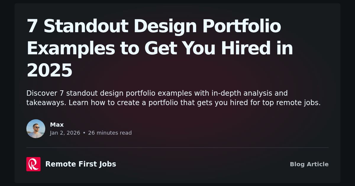 First Ftc Portfolio Example 7 Standout Design Portfolio Examples to Get You Hired in 2025