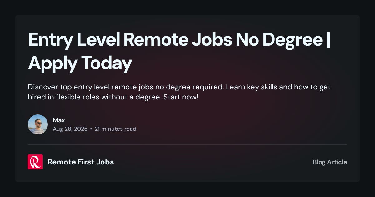 Entry Level Remote Jobs No Degree Apply Today