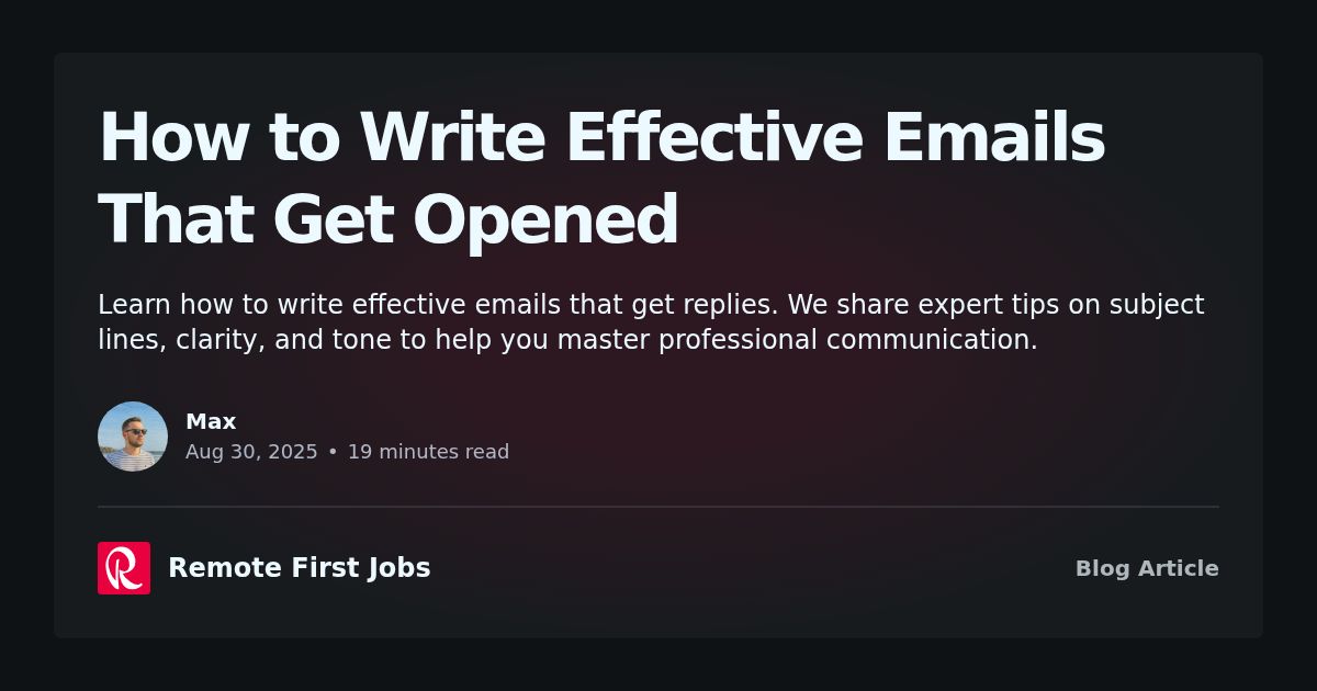 Help Write Email How to Write Effective Emails That Get Opened
