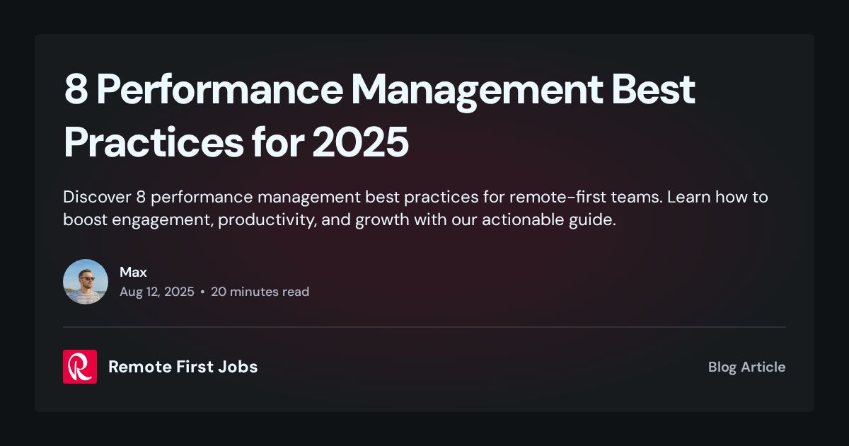 8 Performance Management Best Practices for 2025