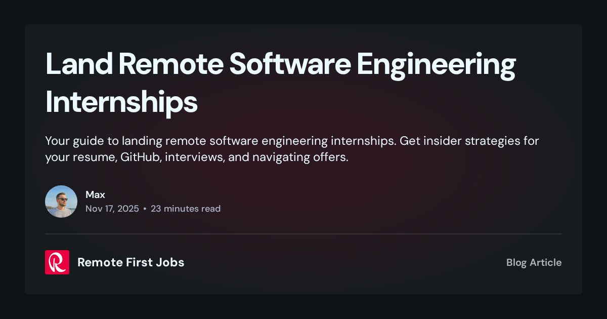 Land Remote Software Engineering Internships