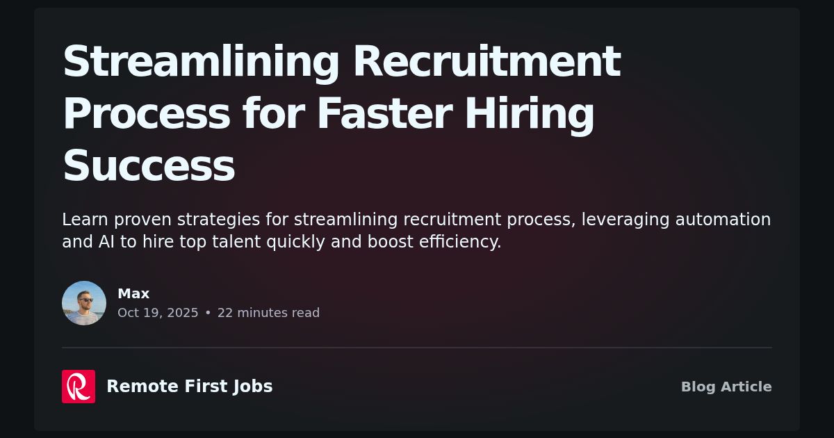 Streamlinimg Streamlining Recruitment Process for Faster Hiring Success