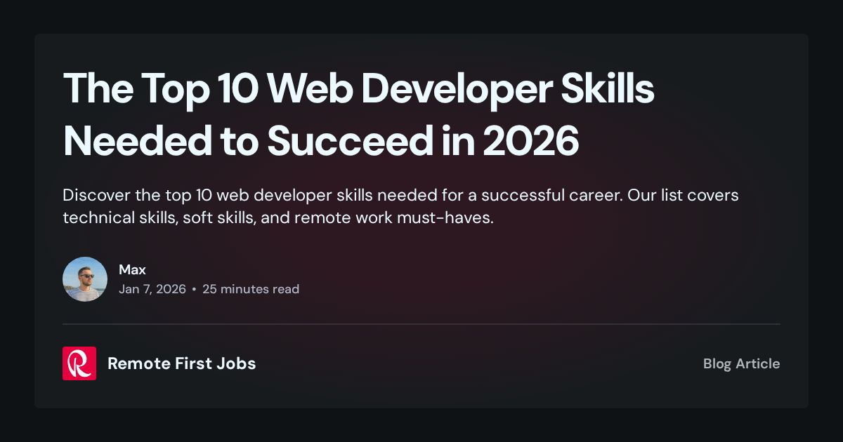 The Top 10 Web Developer Skills Needed to Succeed in 2026