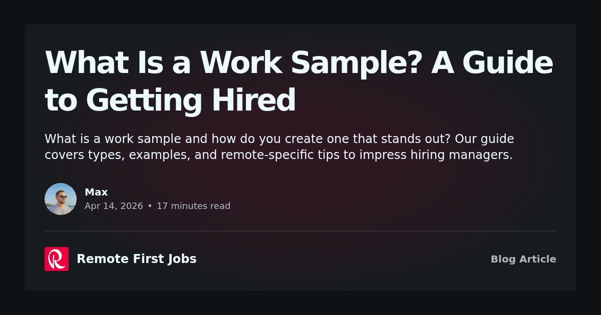 Sample Working What Is a Work Sample? A Guide to Getting Hired