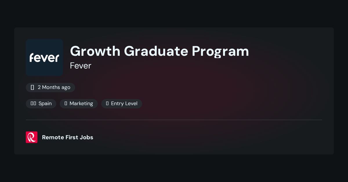 Growth Graduate Program at Fever - Madrid, Spain